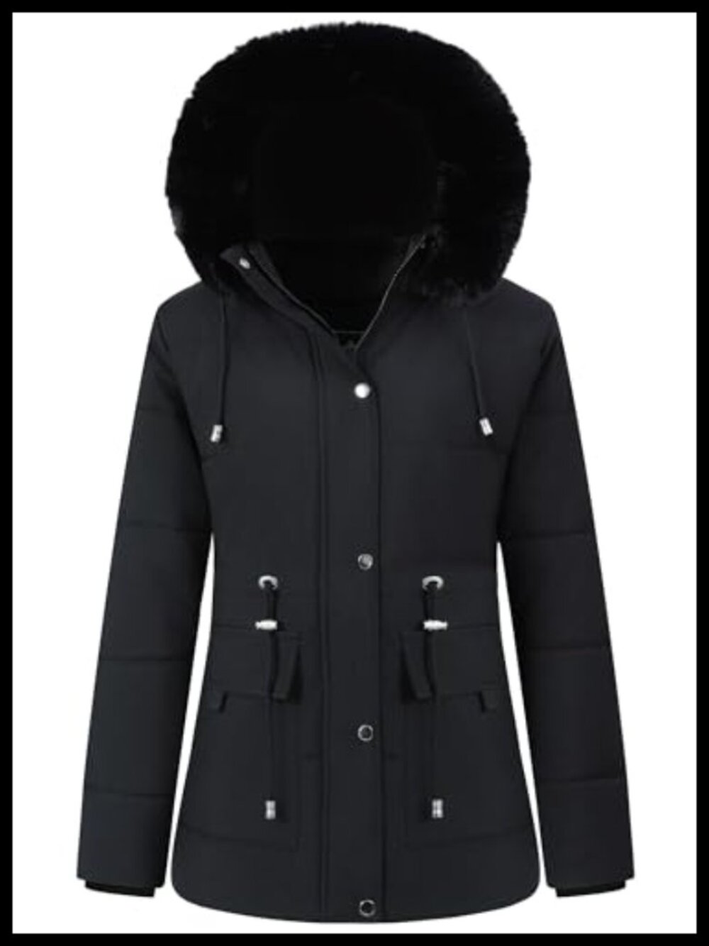 Women's Warm Winter Puffer Coat Thicken Fleece Lined Down Jacket